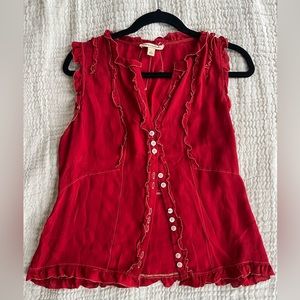 adorable ruffled banana republic top